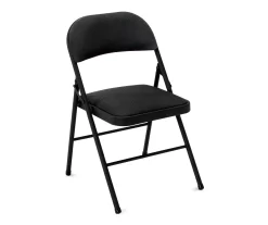 COSCO Black Padded Fabric Folding Chair