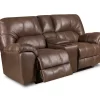 Stallion Brown Reclining Console Loveseat