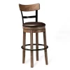 Pinnadel 30" High Back Brown Pub-Height Barstool