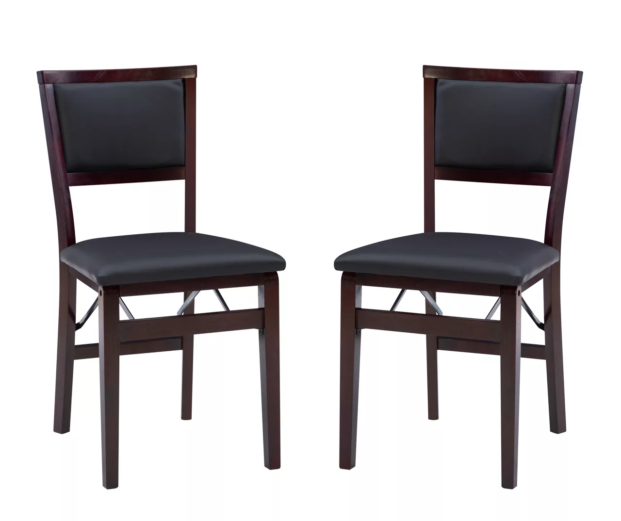 Brown Classic Open Back Folding Chairs, 2-Pack - Image 3