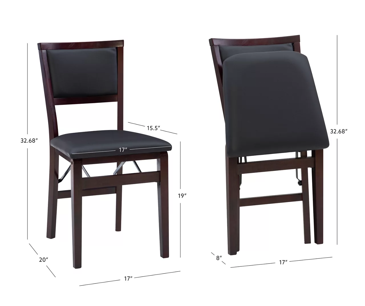 Brown Classic Open Back Folding Chairs, 2-Pack - Image 14