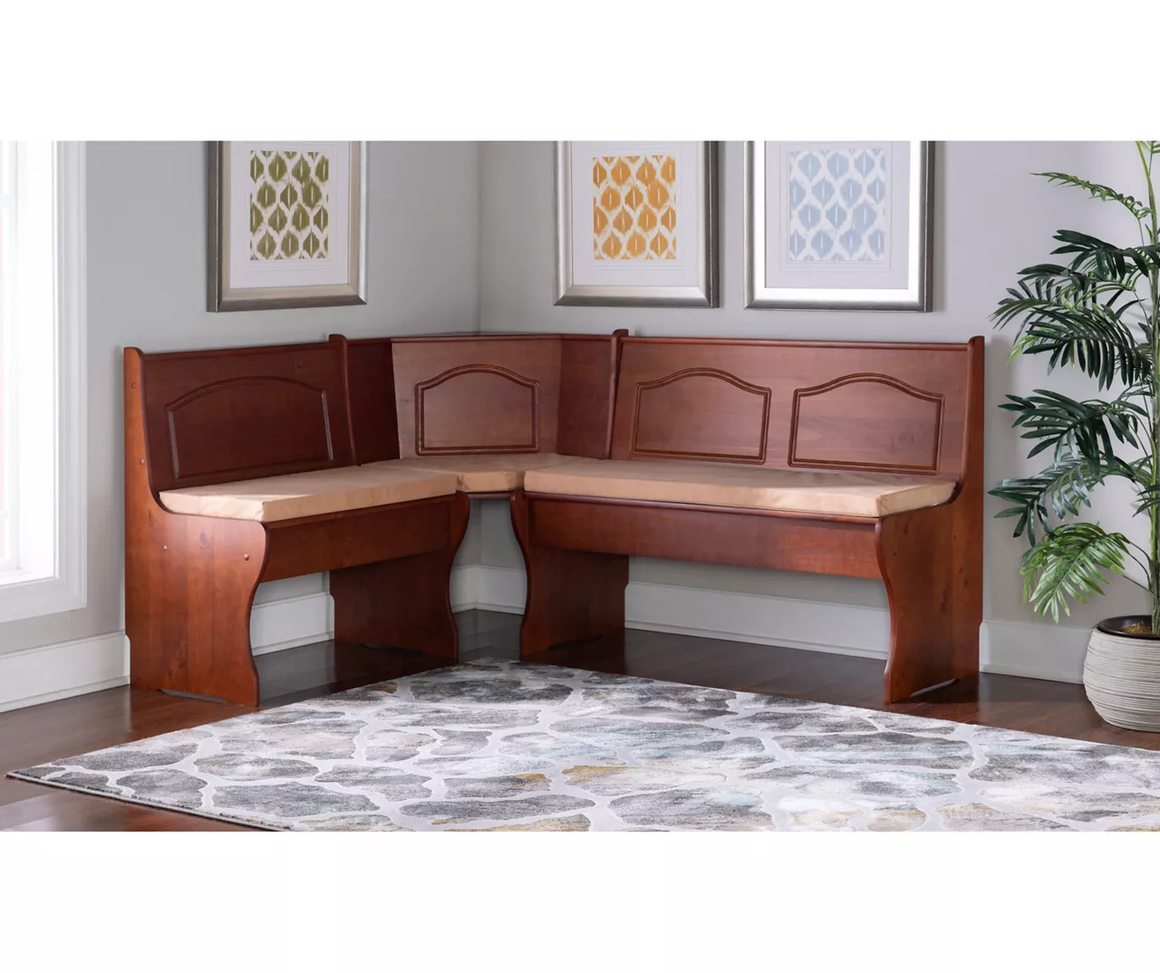 Beige Microfiber Cushion Set For Breakfast Nook - Image 14