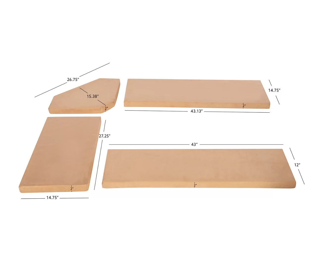 Beige Microfiber Cushion Set For Breakfast Nook - Image 11