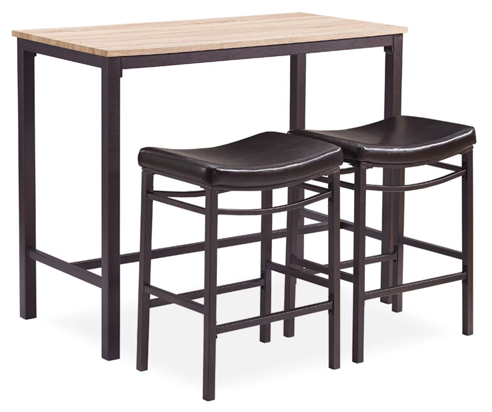 Max Brown & Blonde 3-Piece Pub Table Set