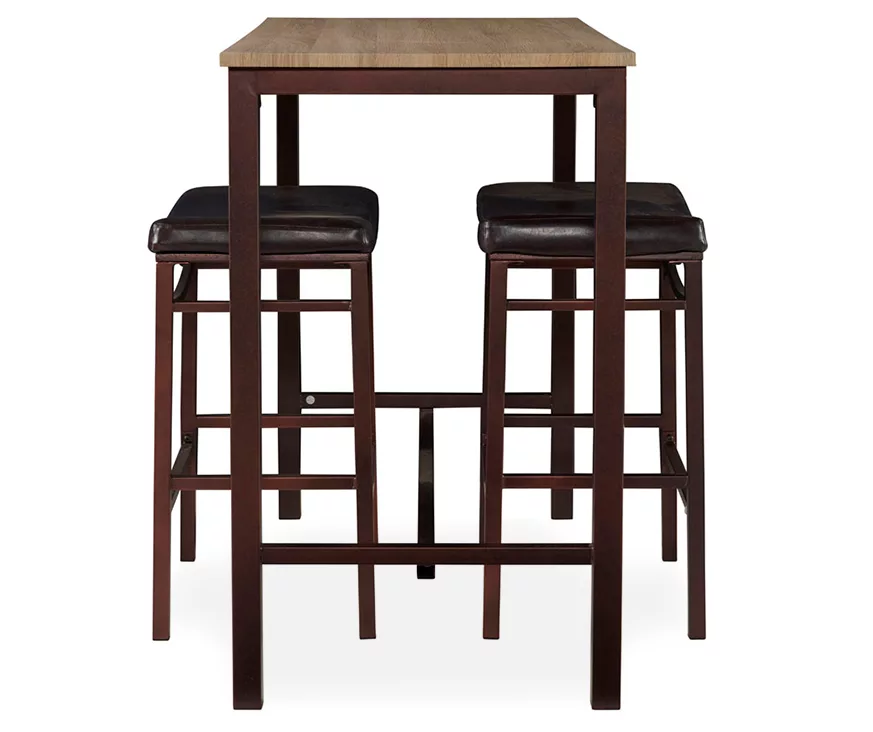 Max Brown & Blonde 3-Piece Pub Table Set - Image 2