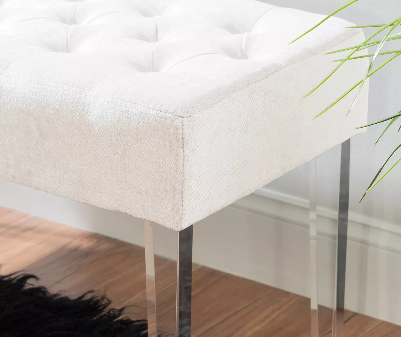 Marie Platinum Padded Glam Acrylic Bench - Image 9