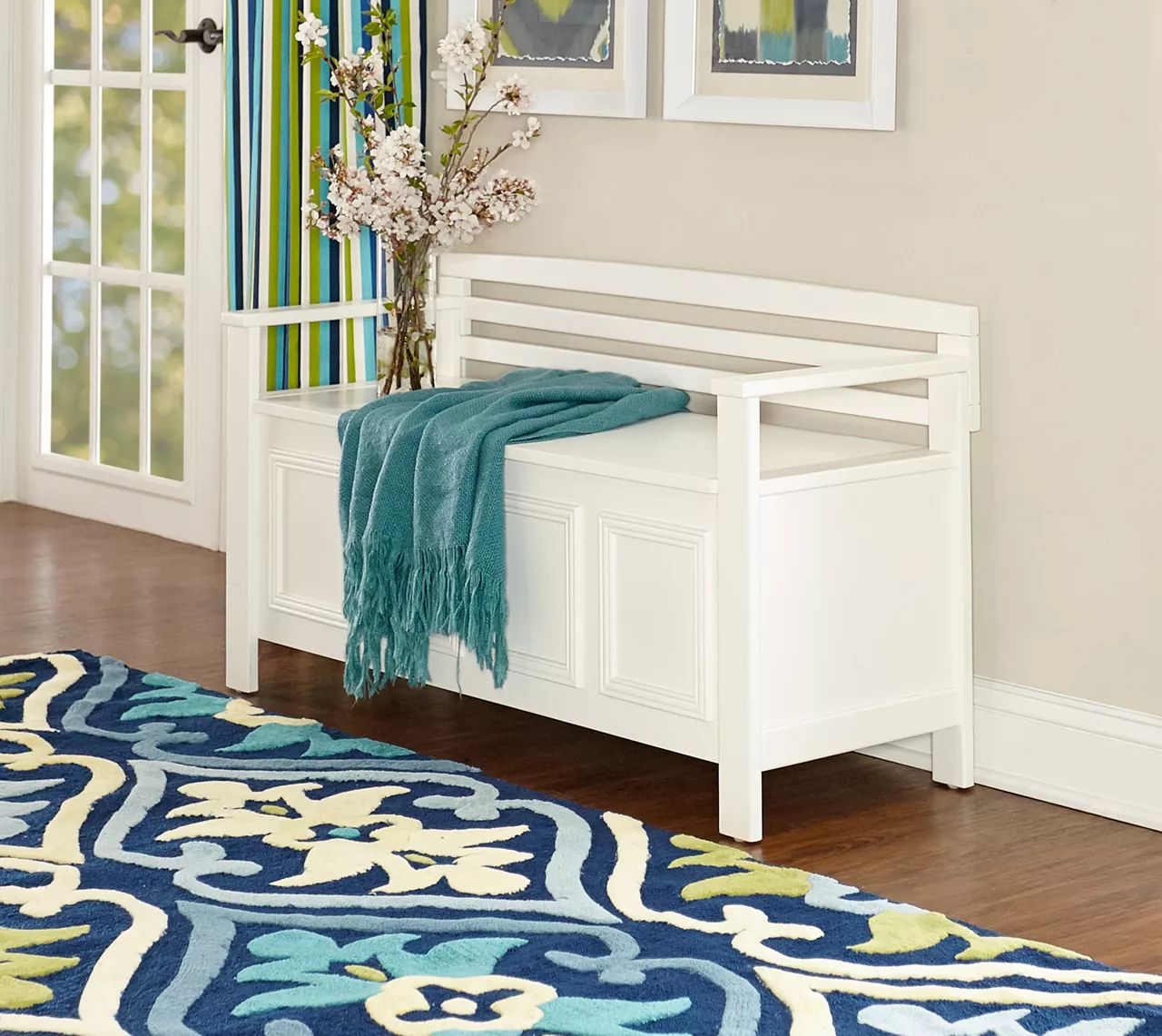Brady White Storage Bench - Image 2