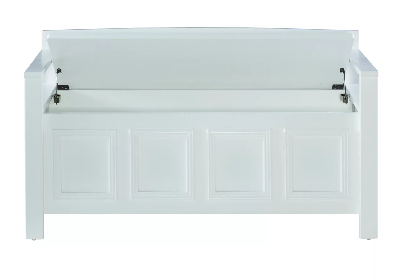Brady White Storage Bench - Image 5