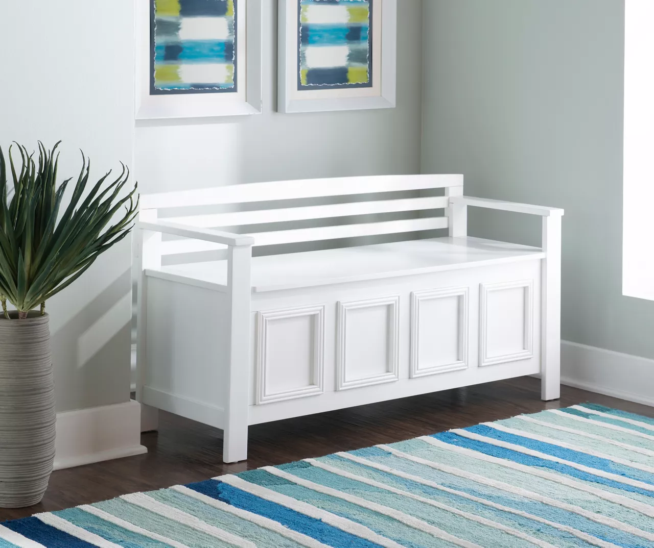 Brady White Storage Bench - Image 7