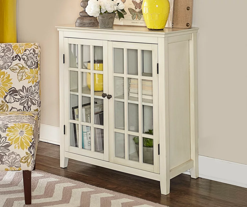 Preston White Vintage 2-Door Cabinet - Image 2