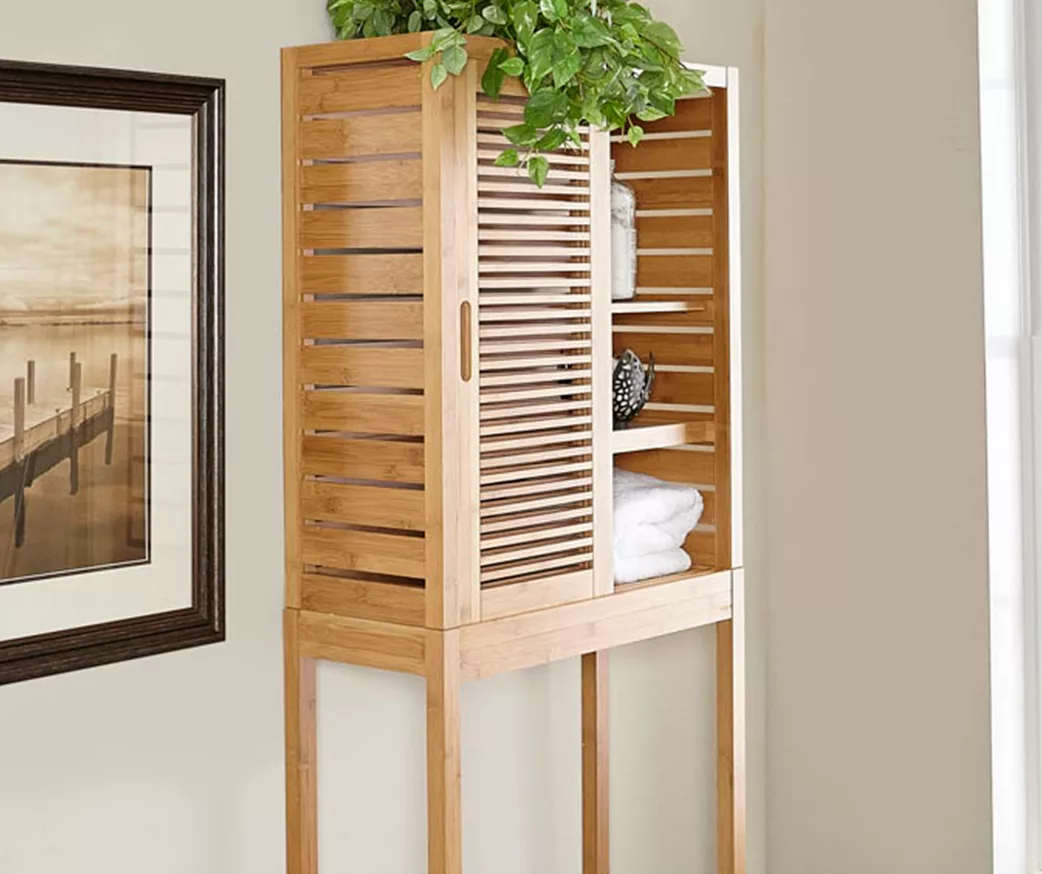 Pierce Bamboo 2-Door Over-The-Toilet Space Saver - Image 4