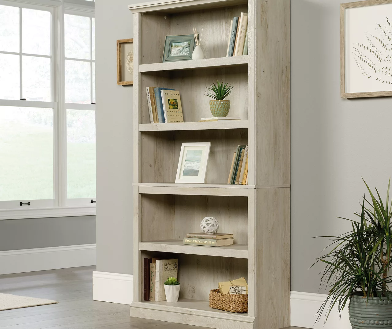 Chalked Chestnut Tan 5-Shelf Bookcase - Image 2
