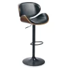 Bellatier Black & Brown Contoured Adjustable Height Barstool