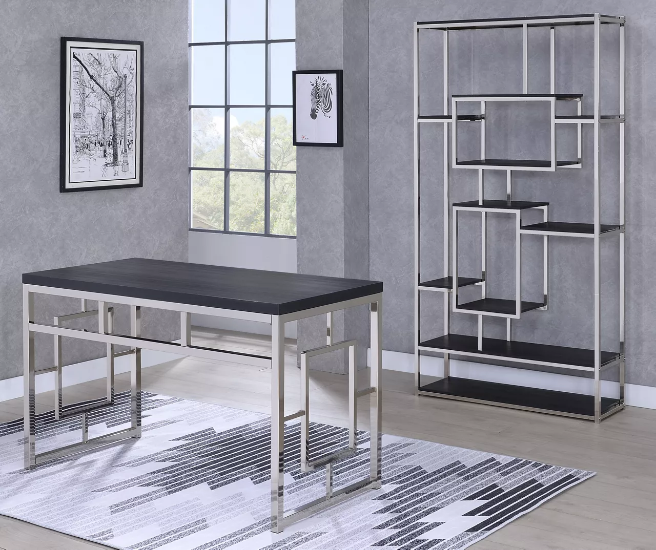 Alize Chrome Geometric Desk - Image 11