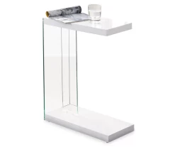 Elaina White C End Table