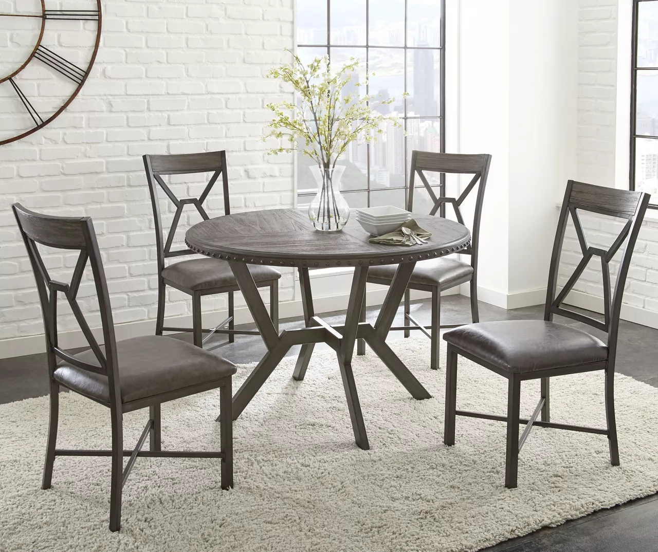 Alamo Gray Faux Leather Dining Chairs, 2-Pack - Image 2
