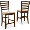 Abaco Brown Ladder Back Counter Stools, 2-Pack