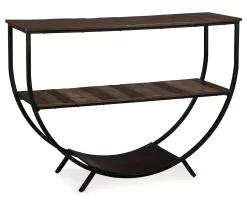 Lamoney Gray, White & Brown Slat Console Table