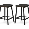 Rustic Backless Barstools, 2-Pack