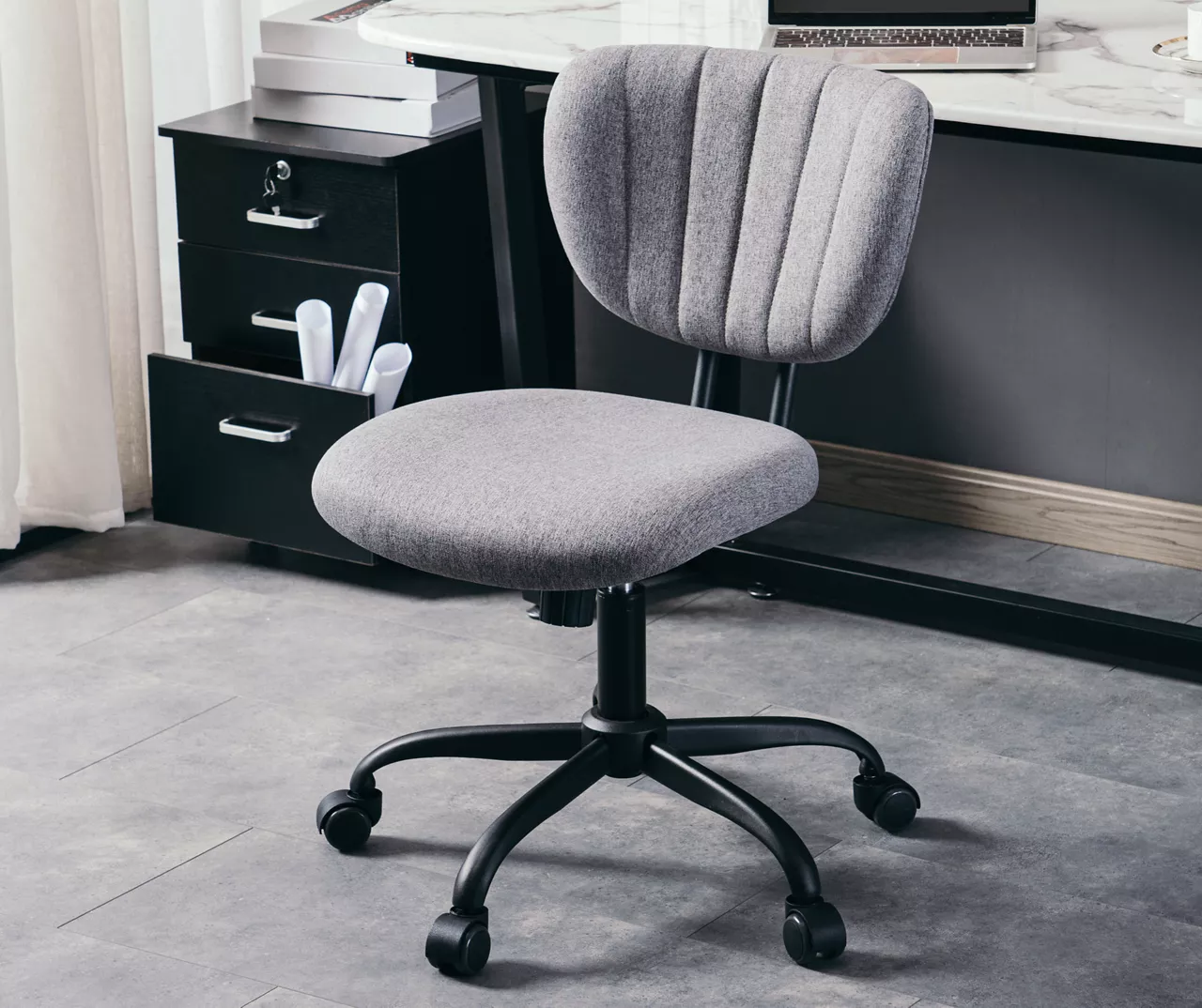 Gray Fabric Office Chair - Image 2