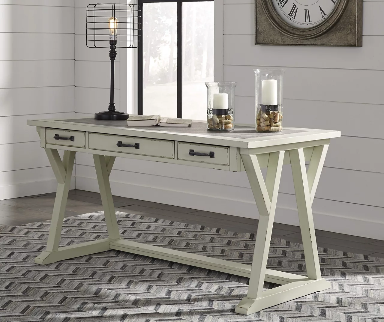 Jonileene White-Gray Desk - Image 2