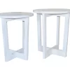 Distressed White 2-Piece Nesting Side Table Set