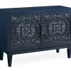 45.72" Riley Navy Blue 2-Door TV Console Table