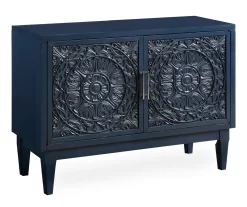 45.72" Riley Navy Blue 2-Door TV Console Table
