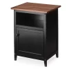 Walnut & Black Nightstand