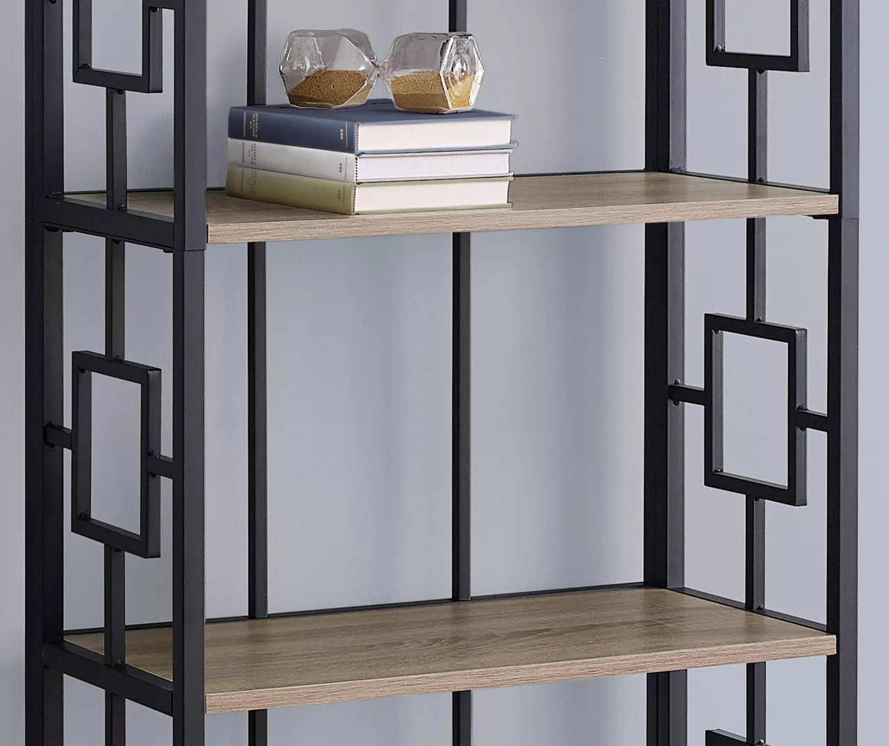 Dark Taupe Square 4-Shelf Open Bookcase - Image 4