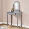 Gray Vanity Table With Mirror