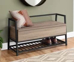 Dark Taupe Storage Bench