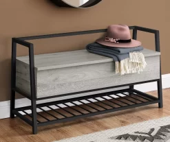 Gray Storage Bench