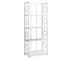 White Square 4-Shelf Open Bookcase