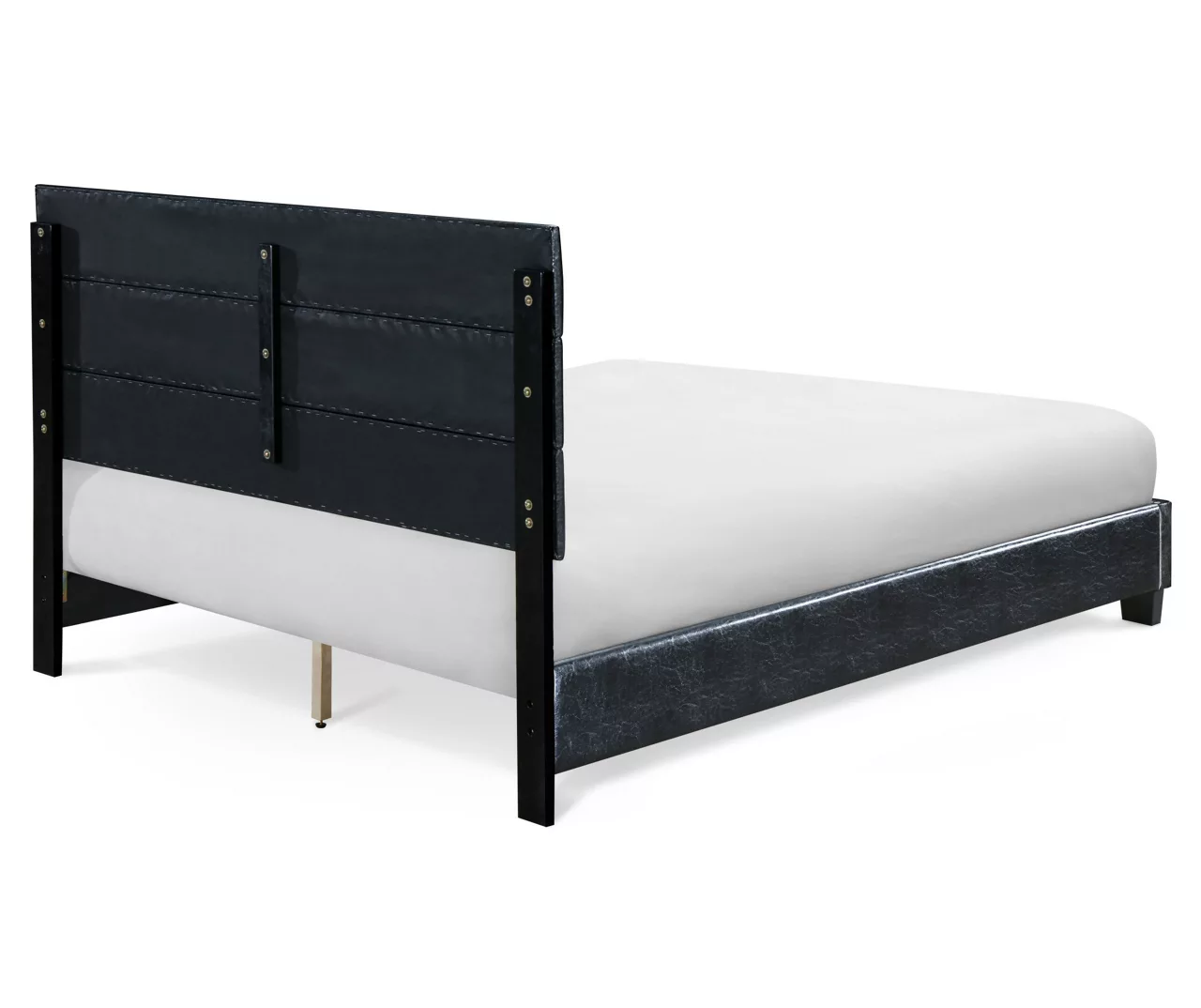Black Hudson Queen Leather Upholstered Bed - Image 8