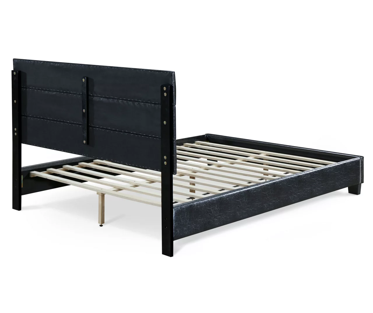 Black Hudson Queen Leather Upholstered Bed - Image 7