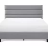 Gray Hudson Queen Upholstered Linen Fabric Bed