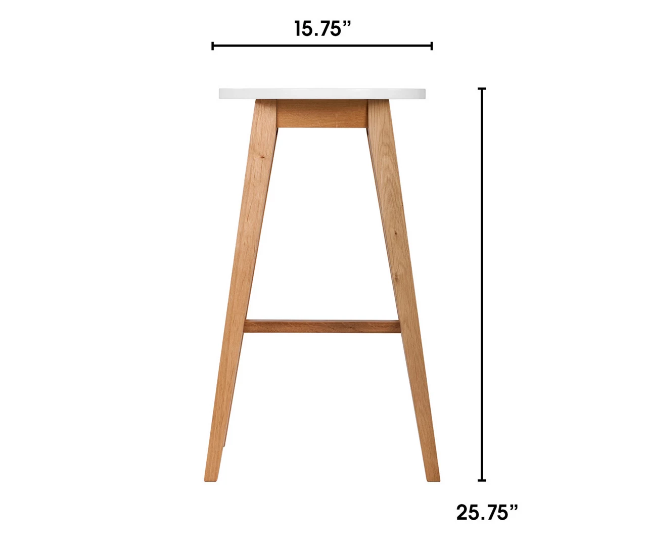 25.59" Oak & White Abacus Wood Counter Stool - Image 8