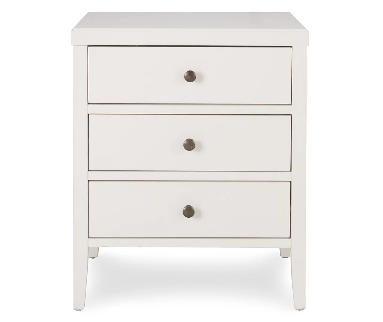 White Finley Wood 3-Drawer Nightstand - Image 13