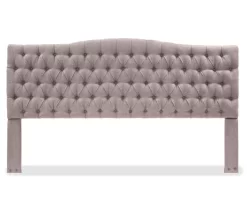 Brown Upholstered Linen King Headboard