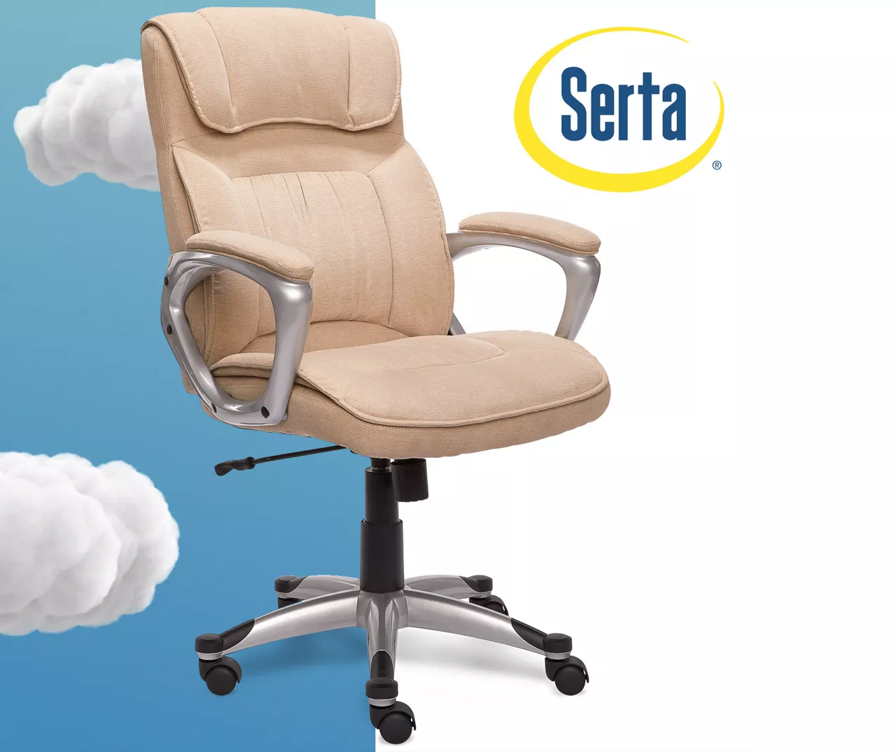 Fawn Tan Linen Executive Office Chair - Image 8