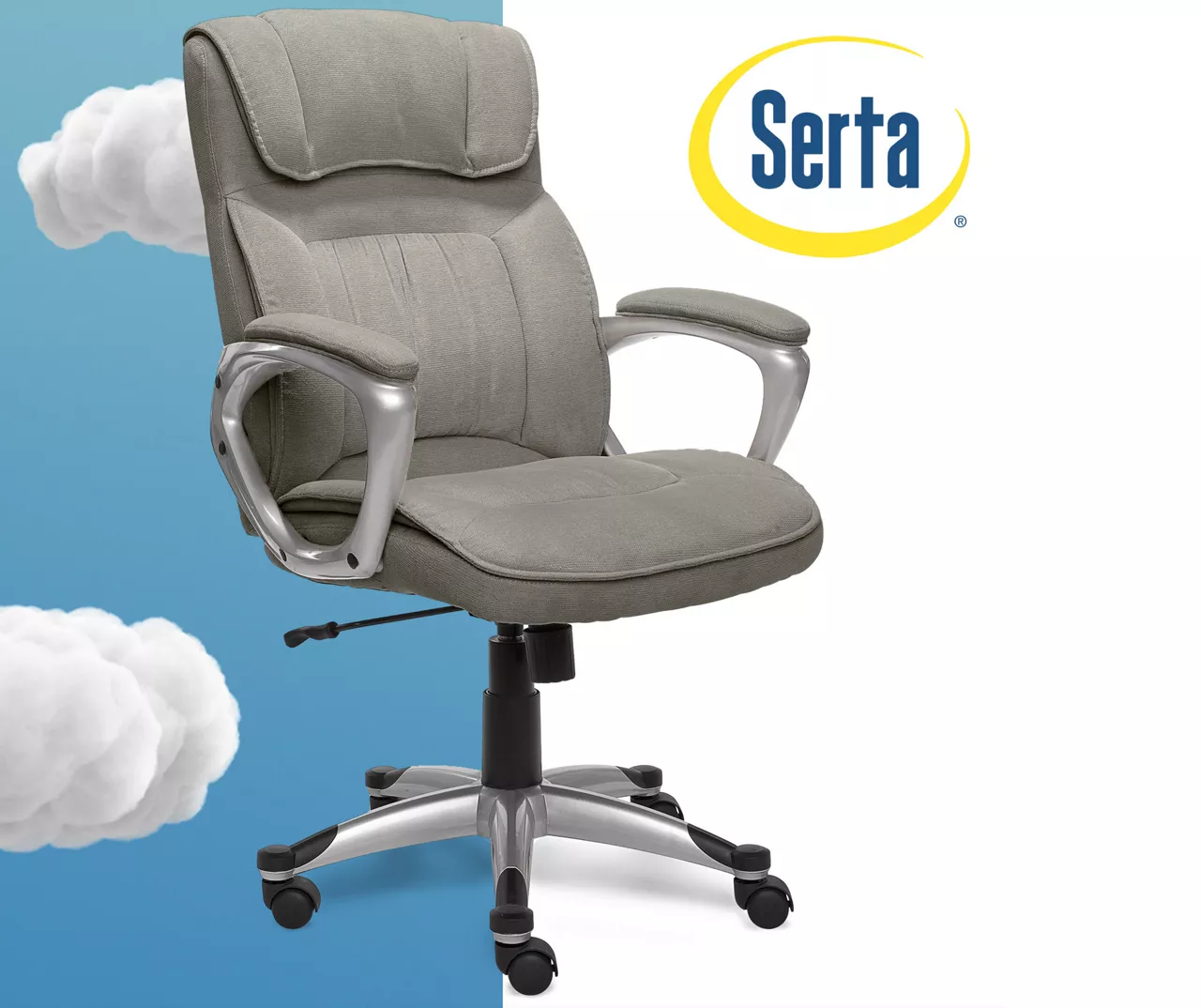 Glacial Gray Linen Executive Office Chair - Image 8