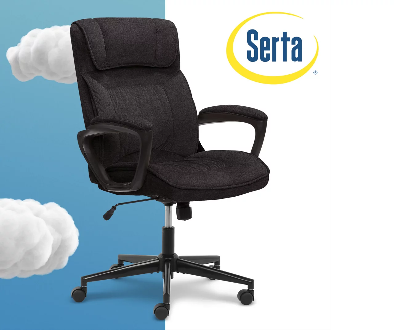 Hannah Charcoal Gray Microfiber Office Chair - Image 20