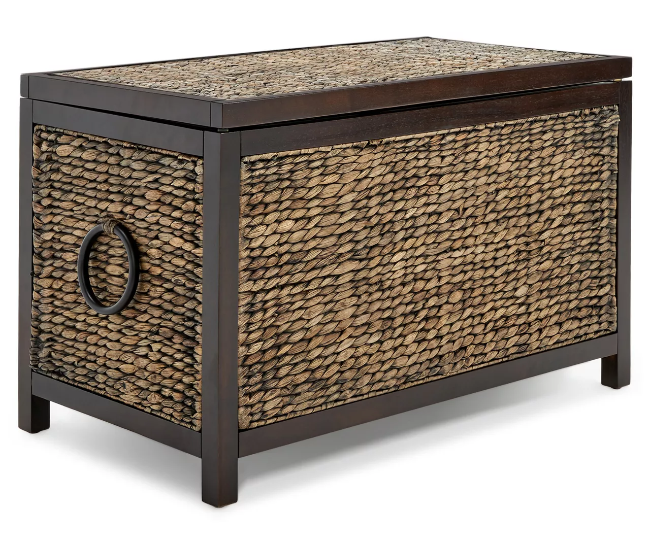 Rustic Black Wicker Storage Trunk - Image 2