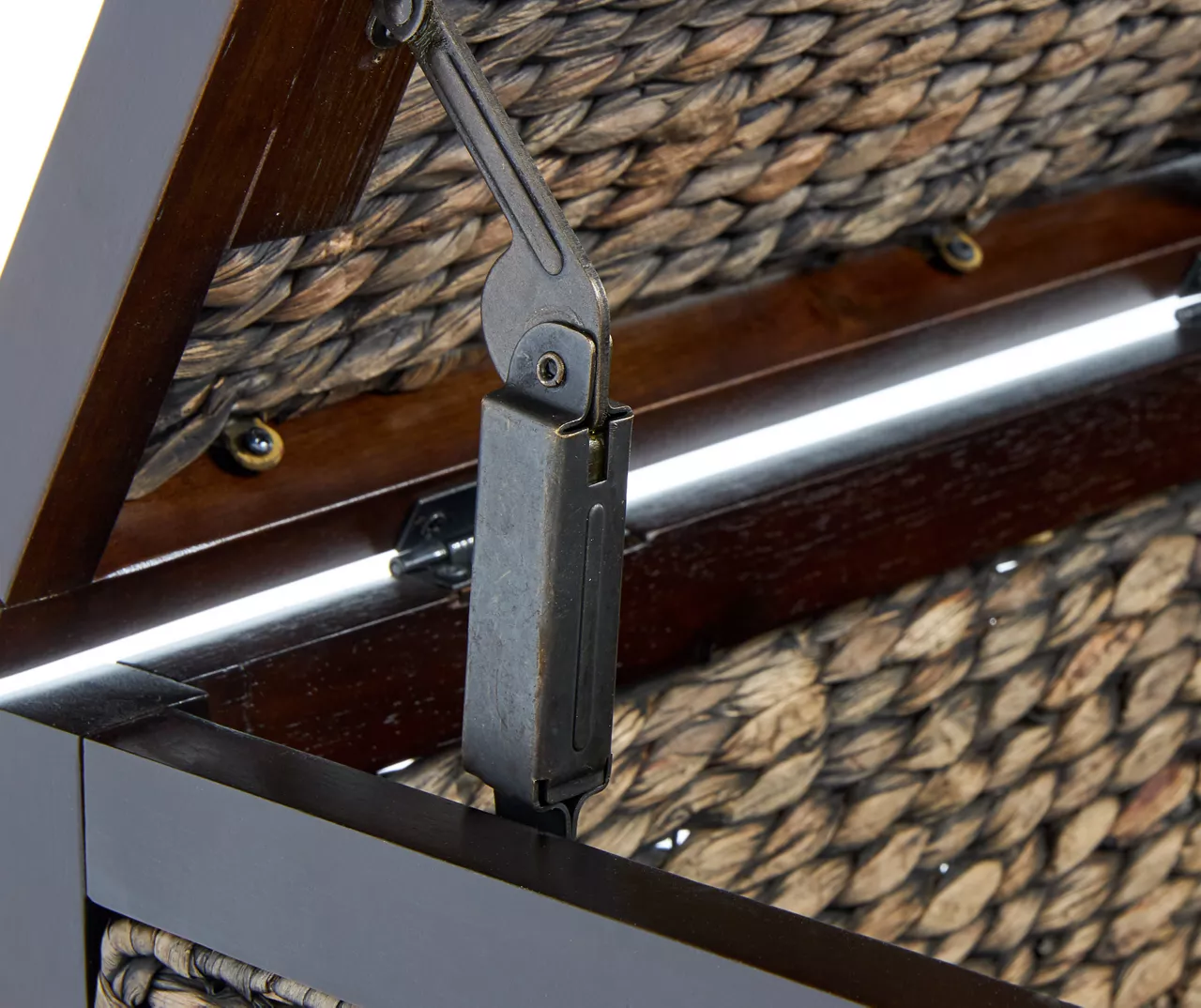 Rustic Black Wicker Storage Trunk - Image 8