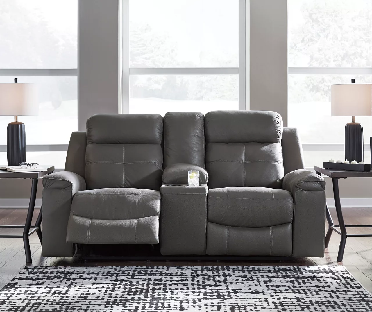 Jesolo Gray Reclining Console Loveseat - Image 5