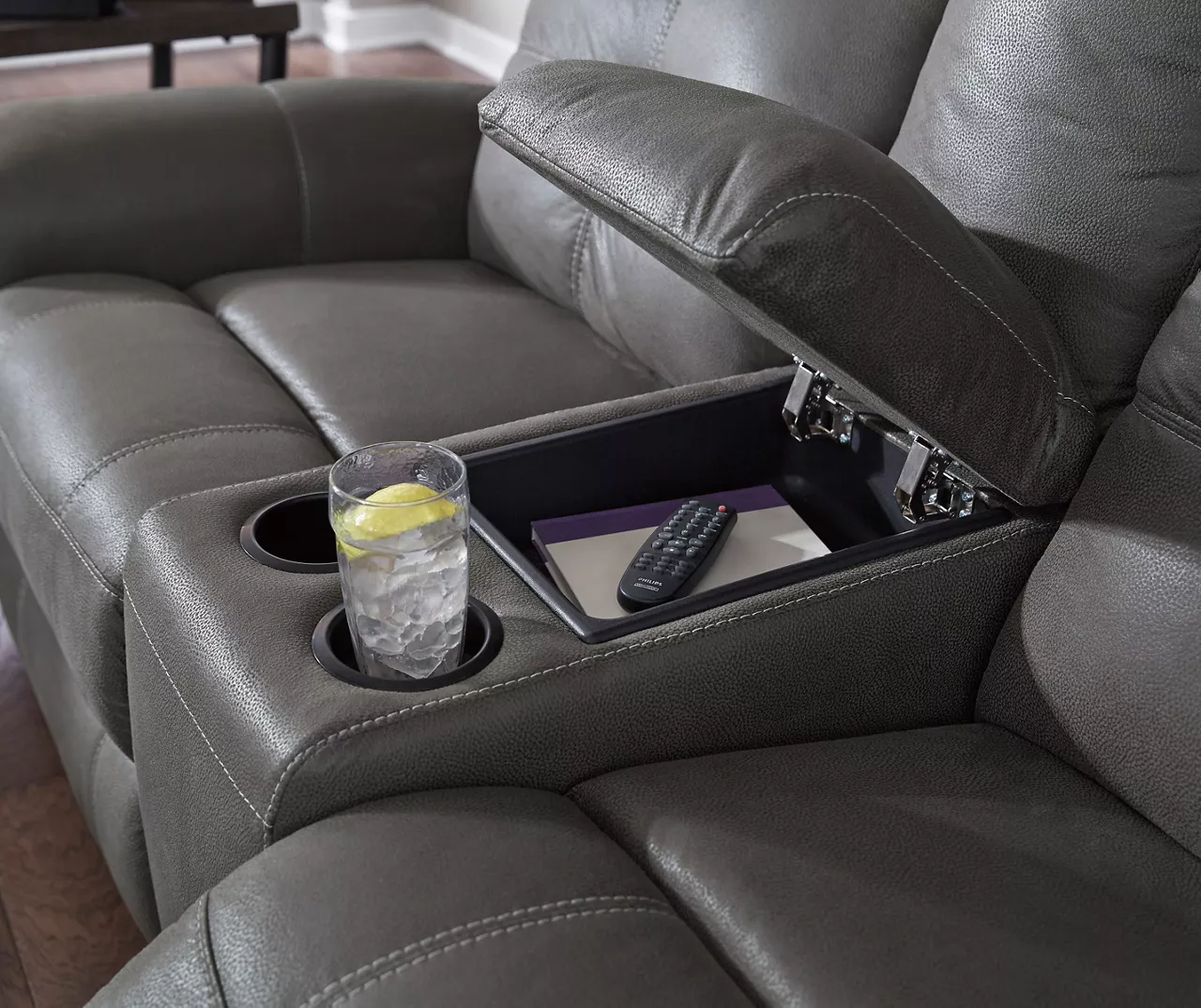 Jesolo Gray Reclining Console Loveseat - Image 6