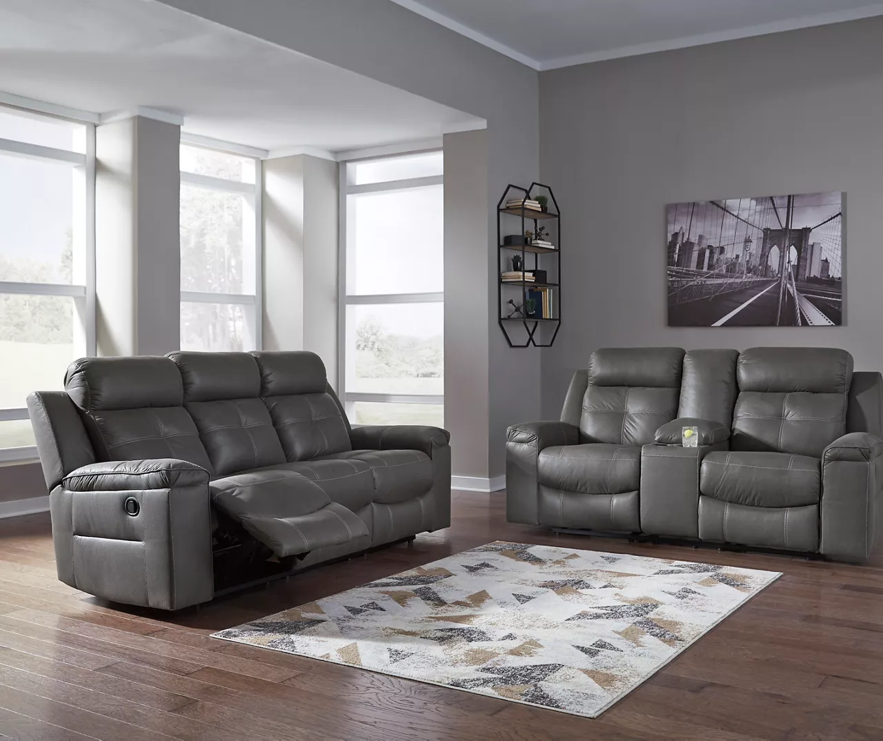 Jesolo Gray Reclining Console Loveseat - Image 4