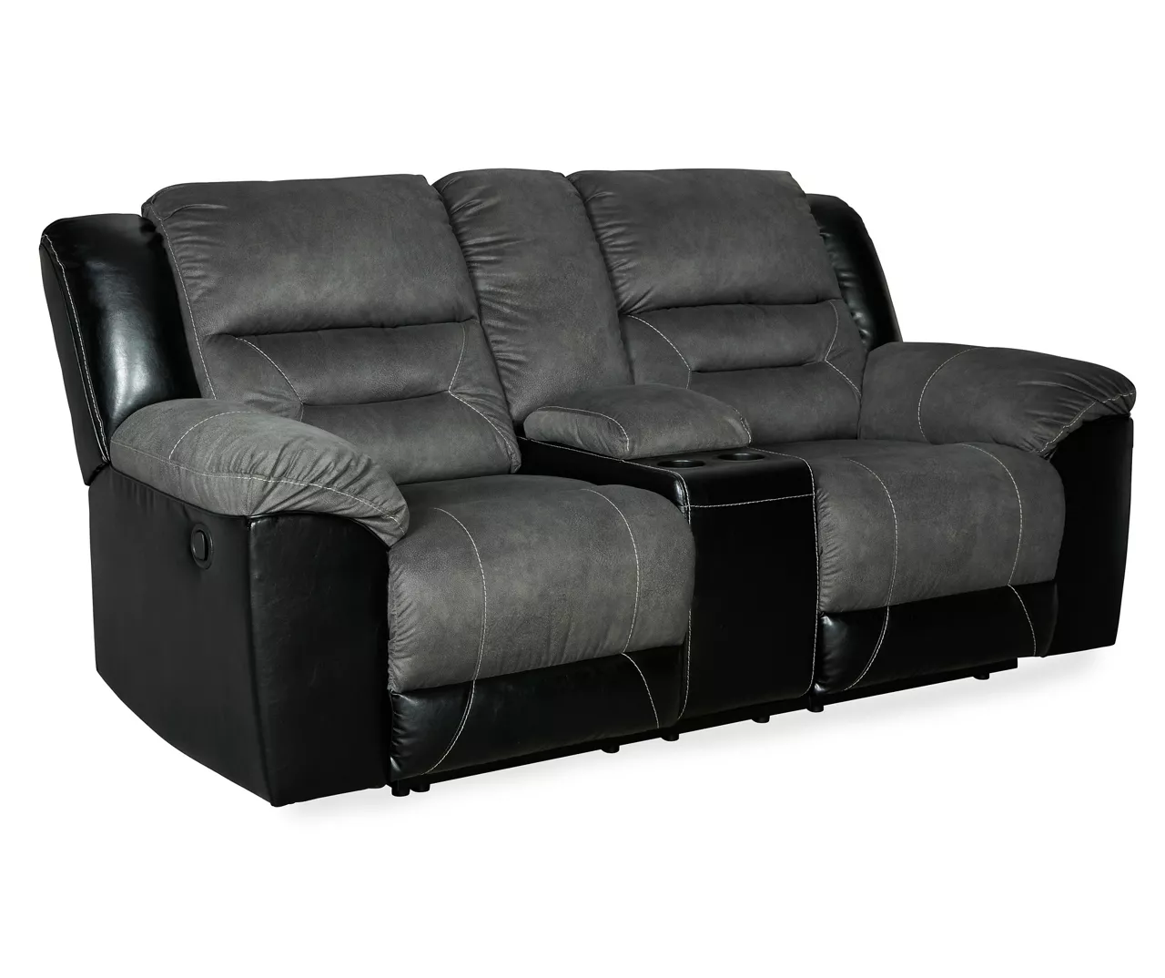 Earhart Faux Leather Reclining Console Loveseat - Image 2