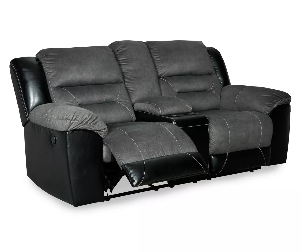 Earhart Faux Leather Reclining Console Loveseat - Image 3